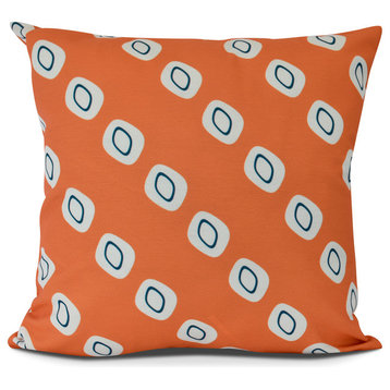 Geometric Outdoor Pillow, Orange,20 x 20 inch