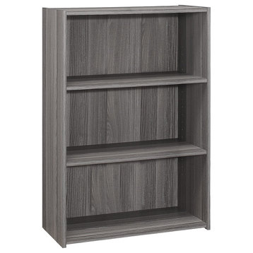 Bookshelf, Bookcase, 4 Tier, 36"H, Office, Bedroom, Laminate, Grey