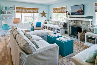 Design ideas for a beach style living room in San Luis Obispo.