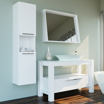 Pollino 48 inch Wall Mounted Bathroom Vanity with Vessel Sink