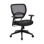Professional Dark Air Grid Back Managers Chair With Black Bonded Leather Seat