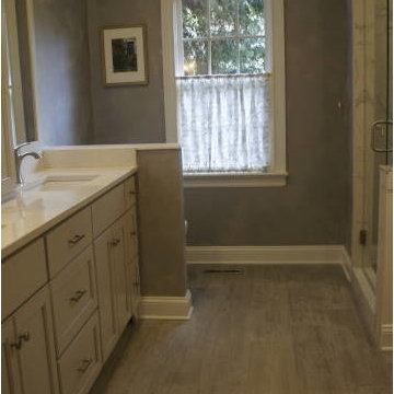 Elegant White and Gray Master Bath