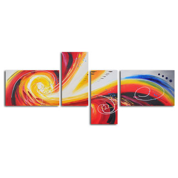 Eye of Rainbow Storm' Hand Painted Canvas Wall Art