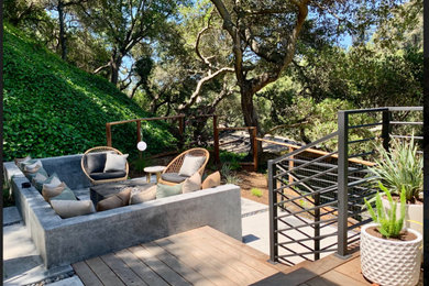 Mid-sized minimalist home design photo in Orange County