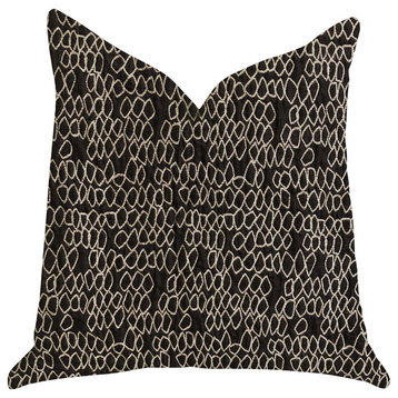 Carbonado Mine Luxury Throw Pillow in Black and White, 20"x20"