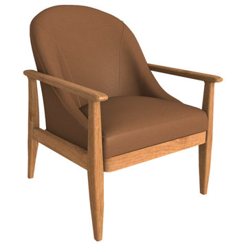 Elena Leather Lounge Chair, Finish Shown: Ginger, Leather Shown: Acorn