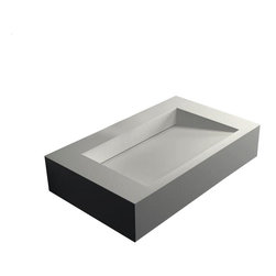ADM Bathroom Design - ADM Rectangular Wall Mounted Sink, White, 24", Glossy White - Bathroom Sinks