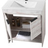 Phoenix Bath Vanity With Ceramic Sink Full assembly Required, Rustic White, 30"