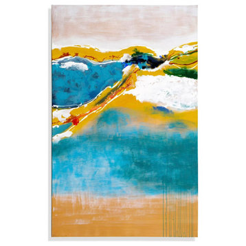 Oceanfront View Modern Hand Painted Canvas Abstract Art - 80" x 50"