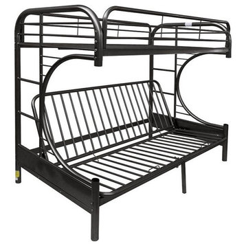 Cabot Twin XL over Queen Futon Bunk Bed, Black