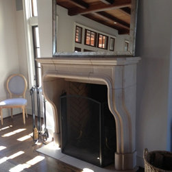 Sienna limestone custom fireplace - Products