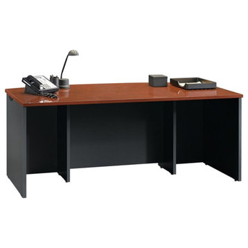 Pemberly Row Engineered Wood Executive Desk in Classic Cherry Finish