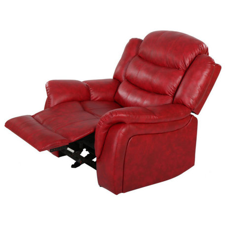 GDF Studio Hidal Red Glider Recliner Chair