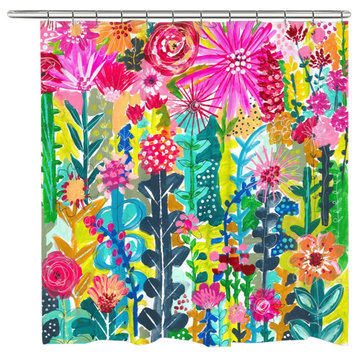 Vivid Floral Cluster Shower Curtain