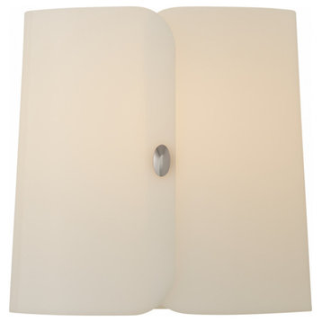 Dapper Wall Sconce, 1-Light, Polished Nickel, White Acrylic, 9.5"H