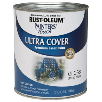 Rust-Oleum® 224428T Painter’s Touch® Ultra Cover Latex Paint, 1 Qt, Deep Blue