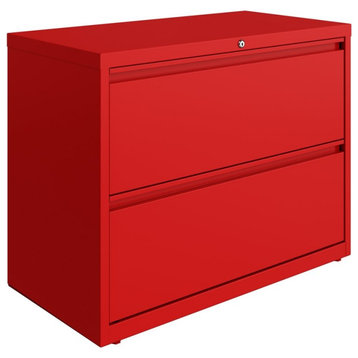 Hirsh 36-in Wide HL10000 Series 2 Drawer Metal Lateral File Cabinet Lava Red