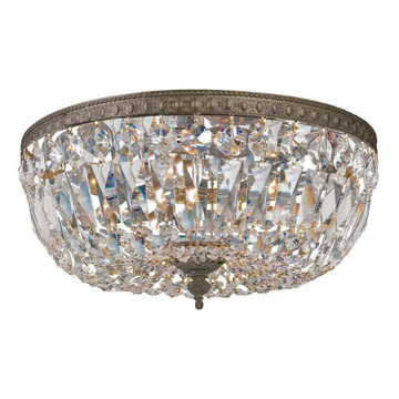 Crystorama Richmond 3 Light Bronze Crystal Flush Mount Bowl Ceiling Light
