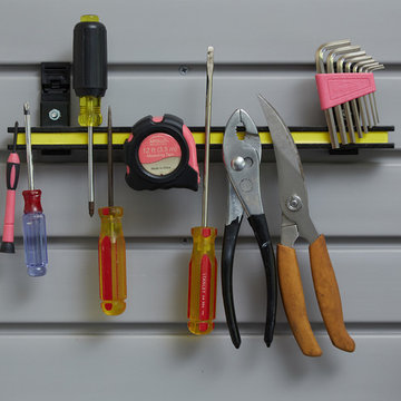 Contemporary Garage Storage and Flooring