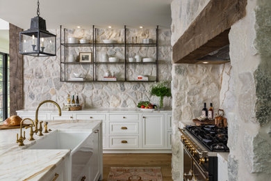 French country kitchen photo in Detroit