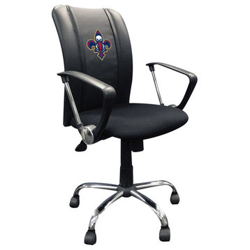 New Orleans Pelicans Secondary Task Chair With Arms Black Mesh Ergonomic