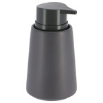 EVIDECO - Bathroom Accessory Set, 4 Piece, Gray, Soap Dispenser Only - *MODERN DESIGN: Sleek gray stoneware finish and flared shape offer a contemporary touch to your bathroom decor.