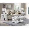 Coventry 36" Wood Coffee Table and Two End Tables with Tray Shelf - White