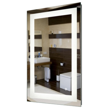 Frosted Bathroom Vanity Tri-Color Dimming LED Wall Mirror - 24" x 36"