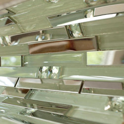 Stainless Steel and Aqua Green Luxury Diamond Glass Mosaic Tile Collection - Home Accessories & Decor