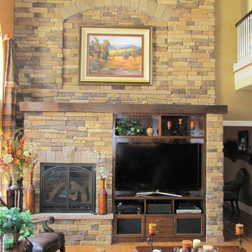 Colorado Style Custom Family Room Entertainment Center | Monument, CO
