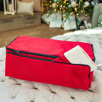 72" 3" Christmas Ornament Storage Box With Side Pockets