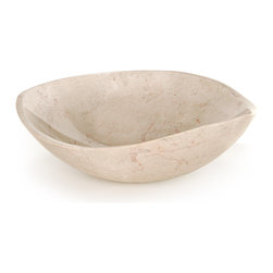 D'Vontz Free Form Stone Vessel in Crema Rosa - Products