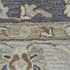 Weave & Wander Botticino Traditional Persian Wool Rug, Charcoal, 5'x8'