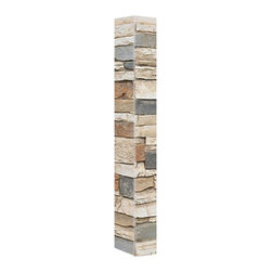 140-CT2-ALPINE DEEP STACKED STONE OUTSIDE CORNER - 48"H X 3 &frac12;" W X 1 &frac12;"D - Wall Panels