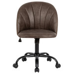 GIA - Modern Velvet Cute Armless Office Chair - Add beauty, style and function to your office with this rolling desk chair.The seat swivels 360 degrees for comfort, and the seat height is adjustable. Perfect for a home office, dorm room or vanity in your bedroom.