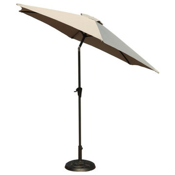 9' Pole Umbrella With Carry Bag and Base, Gray