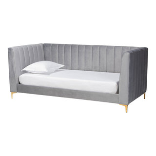 Taryn Contemporary Glam Velvet Daybed Contemporary Daybeds