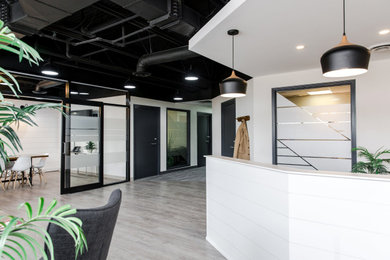 Inspiration for an industrial home design remodel in Calgary