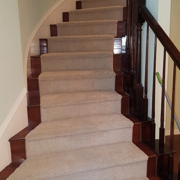 Bound stair runner. Curved steps