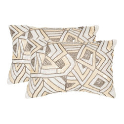 Ricci Embellished Hand-Beaded Pillow (2-Pack) - Decorative Pillows