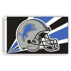 Detroit Lions Burlap House Flag