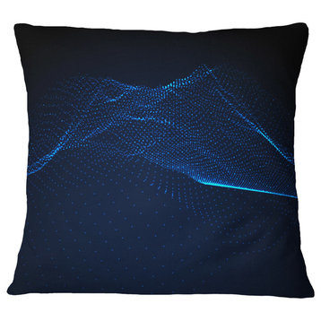 3D Wave Glowing Particles Spacescape Throw Pillow, 18"x18"