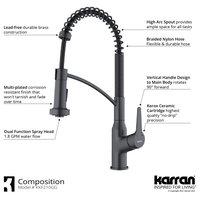 Karran Single-Handle Pull-Down Sprayer Kitchen Faucet, Gunmetal Grey