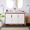 Energize 48" Double Sink Bathroom Vanity in Cherry White White