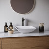 Karran White Acrylic 16" Square Vessel Sink With Faucet Kit, Matte Black