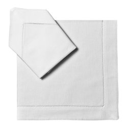 Classic Hemstitch 21 in. x 21 in. Dinner Napkins (Set of 6) - Napkins
