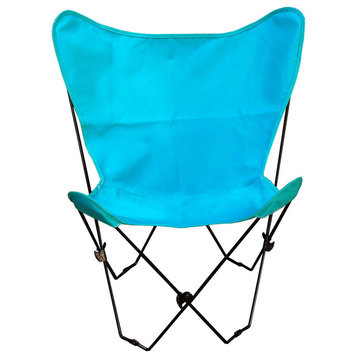 Butterfly Chair and Cover Combo With Black Frame, Teal