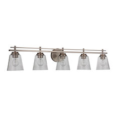 Craftmade Drake 5 Light Vanity, Brushed Polished Nickel