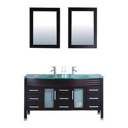Agerta 63 inch Double Sink Bathroom Vanity Set Espresso Finish - Bathroom Vanities And Sink Consoles