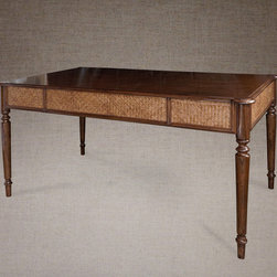 Metaphor | Colonial Style Writing Desk with Rattan - Desks And Hutches